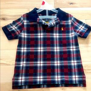 Plaid Polo Shirt with Embroidered Logo